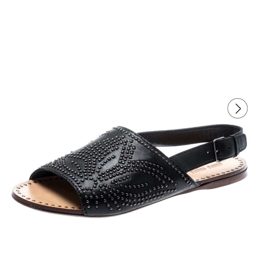 Miu Miu Black Studded Sandals